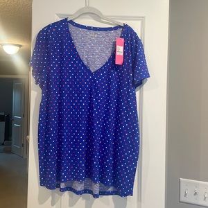 NWT Lilly Pulitzer Blue Etta V Neck